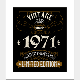 Vintage Since 1971 Retro 50th Birthday Gifts Posters and Art